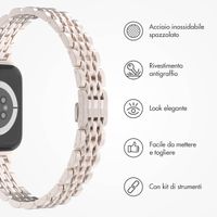 Selencia Cinturino sottile in acciaio ispirato a Jubilee Apple Watch | 38/40/41/42 mm - Starlight