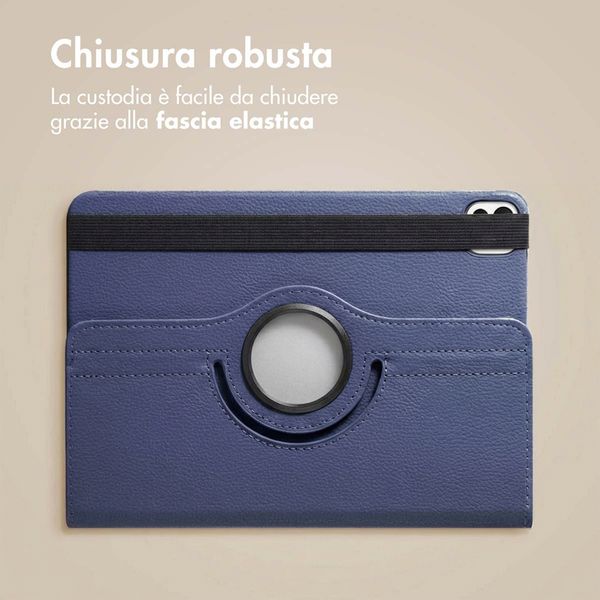 imoshion Cover Girevole a 360° Apple iPad 11 (2025) 11 pollici A16 / iPad 10 (2022) 10.9 pollici - Blu scuro