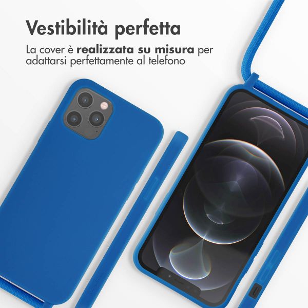 imoshion Cover in Silicone con Cordino Apple iPhone 12 (Pro) - Blu