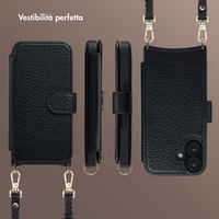 Selencia Cover Riva con MagSafe e cordino Apple iPhone 16 - Nero