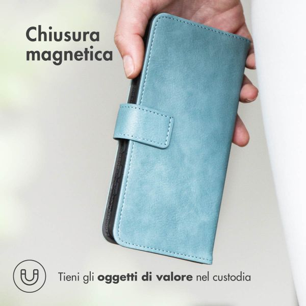 imoshion Cover a libro di Lusso Apple iPhone 12 (Pro) - Azzurro
