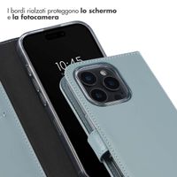 Selencia Cover a libro in vera pelle Apple iPhone 16 Pro Max - Air Blue