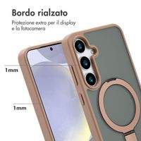 Accezz Cover con anello e supporto con MagSafe Samsung Galaxy S24 Plus - Marrone