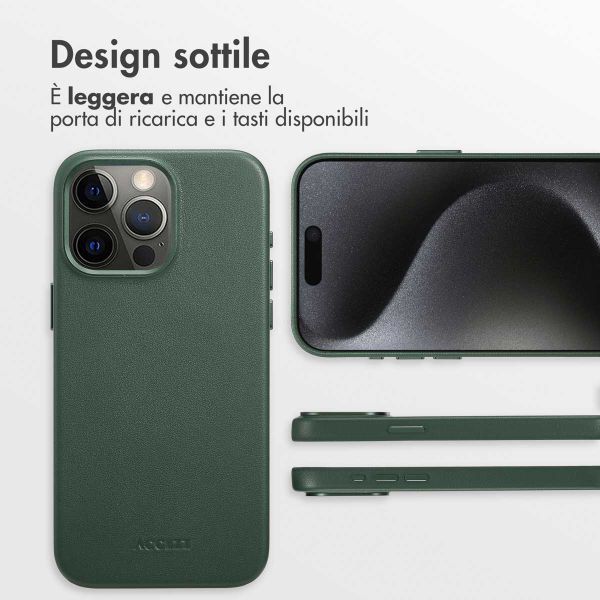 Accezz Cover in Pelle con MagSafe Apple iPhone 15 Pro Max - Cedar Green