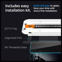Spigen Vetro temperato privacy GLAStR EZ Fit + Applicatore - confezione da 2 Apple iPhone 15 Pro Max