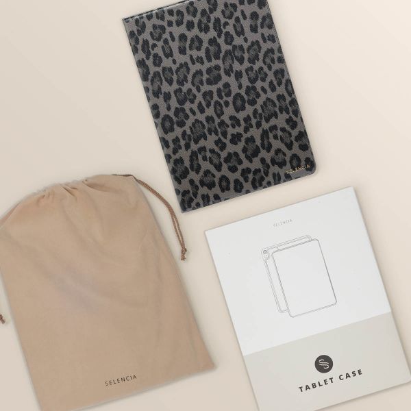 Selencia Libreria Sabi con stampa leopardata Samsung Galaxy Tab A9 Plus - Midnight Black