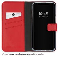 Selencia Cover a libro in vera pelle Apple iPhone 15 - Rosso