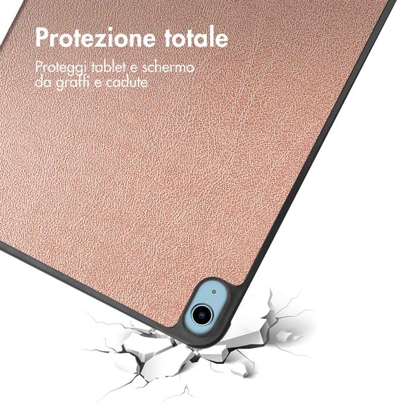 imoshion Cover a libro Trifold Apple iPad 11 (2025) 11 pollici A16 / iPad 10 (2022) 10.9 pollici - Oro rosa