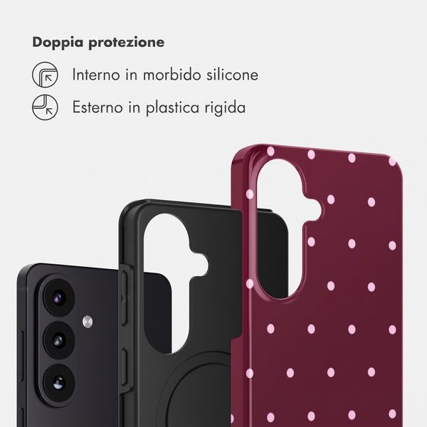 Selencia Cover posteriore Vivid con MagSafe Samsung Galaxy S26 FE - Happy Dots Burgundy