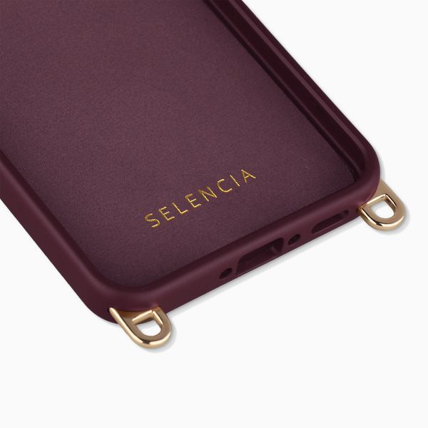 Selencia Cover posteriore Rivièra con MagSafe con ganci rimovibili Samsung Galaxy A36 / A56 - Bold Burgundy