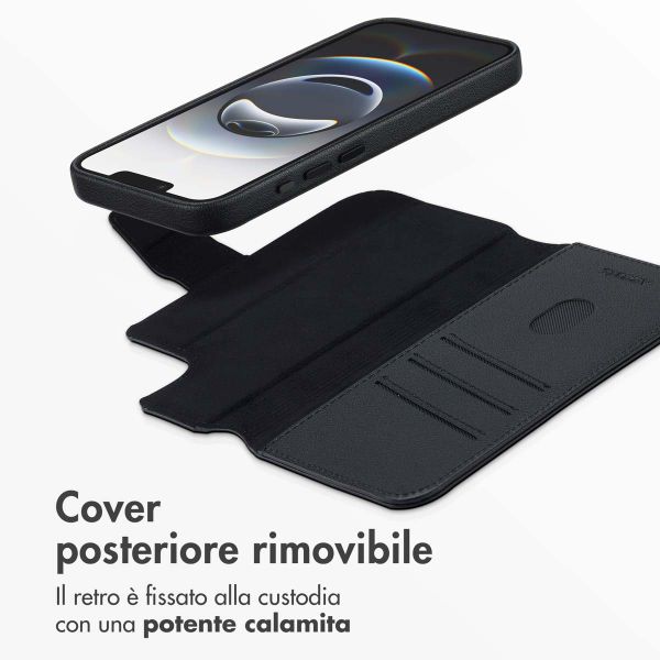 Accezz Cover in pelle 2 in 1 con MagSafe Apple iPhone 17e / 16e - Onyx Black