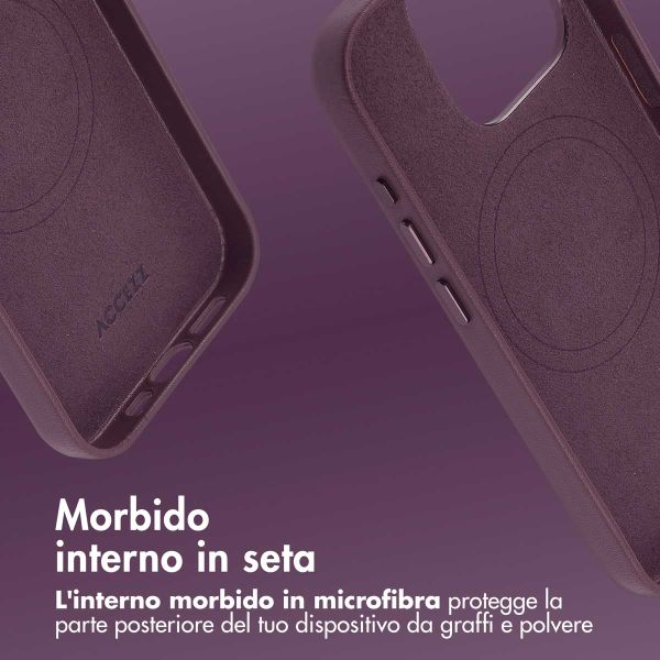 Accezz Cover in Pelle con MagSafe Apple iPhone 15 Pro - Heath Purple