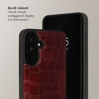Selencia Cover per telefono Nova Croco con cordino e portacarte Samsung Galaxy A37 (5G) - Burgundy