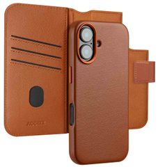 Accezz Cover in pelle 2 in 1 con MagSafe Apple iPhone 16 - Sienna Brown