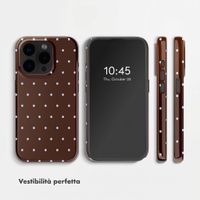 Selencia Cover Posteriore Vivid Apple iPhone 15 Pro - Happy Dots Chocolate
