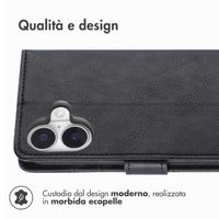 imoshion Cover a libro di Lusso Apple iPhone 16 - Nero