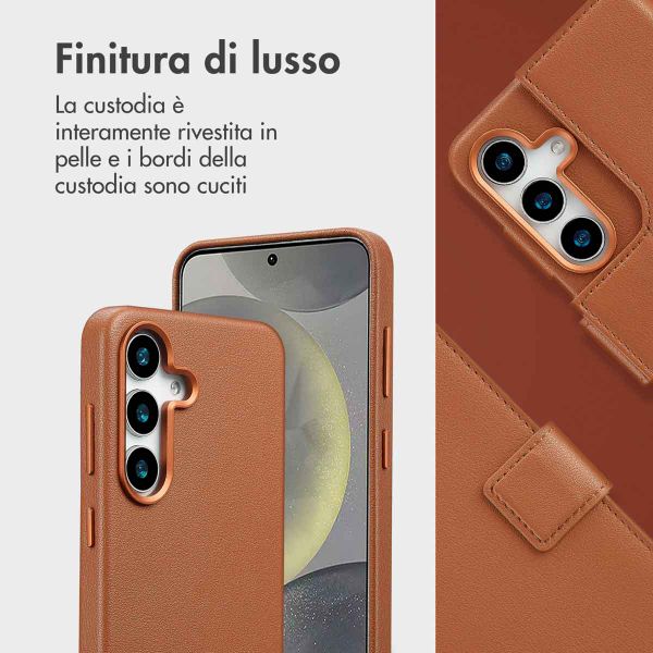 Accezz Cover in pelle 2 in 1 con MagSafe Samsung Galaxy S25 - Sienna Brown