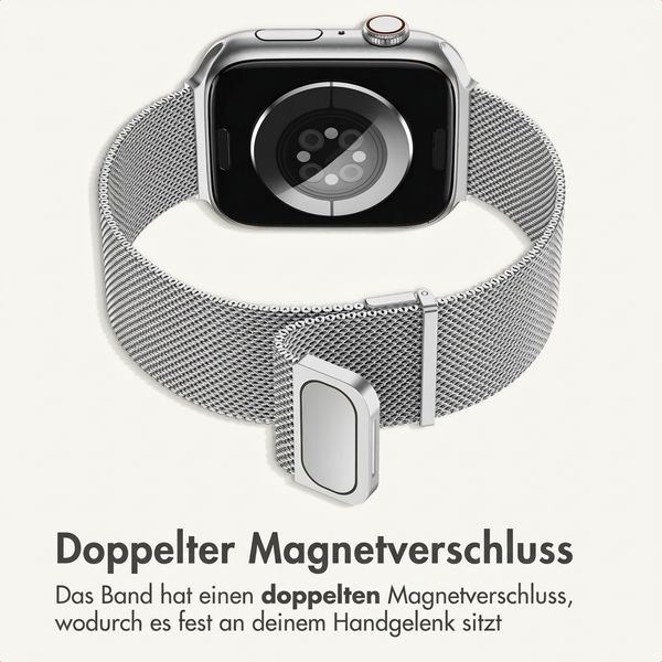 imoshion Milanees magnetisch bandje Apple Watch | 44/45/46/49 mm - Zilver