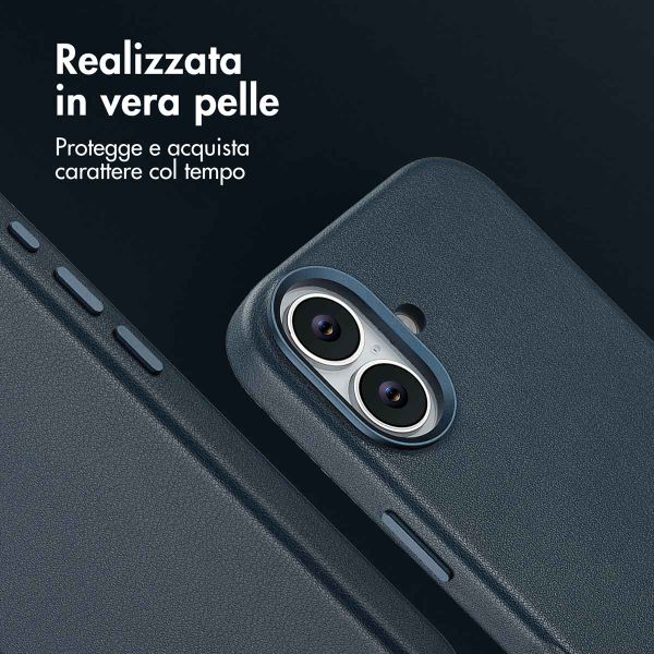 Accezz Cover in Pelle con MagSafe Apple iPhone 17 - Nightfall Blue