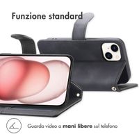 imoshion Cover a libro con Cordino Apple iPhone 15 - Nero
