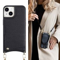 Selencia Cover per telefono Nova con cordino e portacarte Apple iPhone 15 - Nero