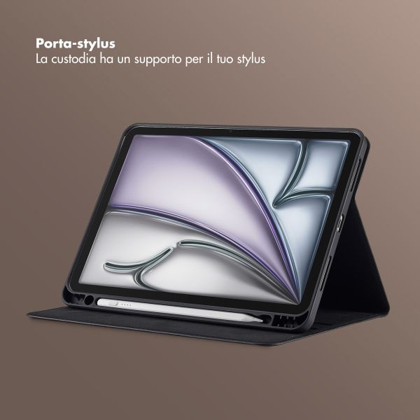 Selencia Cover Riva Apple iPad Air 11 pollici (2026) M4 / (2025) M3 / (2024) M2 / Air 5 (2022) / Air 4 (2020) - Nero