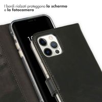 Selencia Cover a libro in vera pelle Apple iPhone 12 (Pro) - Nero