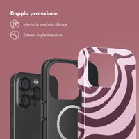 Selencia Cover posteriore Vivid con MagSafe Apple iPhone 15 Pro - Wavy Swirl Pink Plum
