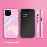 Selencia Cover posteriore Vivid con MagSafe Apple iPhone 15 - Pastel Lipstick Marble