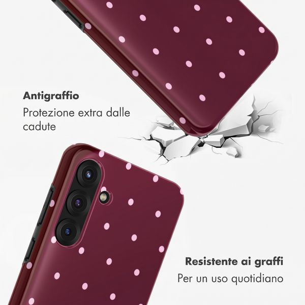 Selencia Cover Posteriore Vivid Samsung Galaxy S25 FE - Happy Dots Burgundy