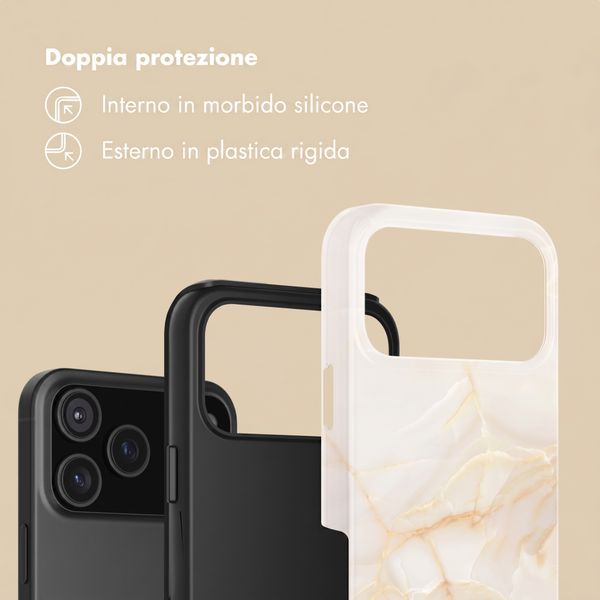 Selencia Cover Posteriore Vivid Apple iPhone 18 Pro Max - Golden Beige Marble