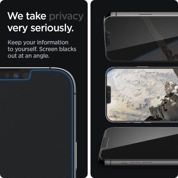 Spigen Vetro temperato privacy GLAStR EZ Fit + Applicatore - confezione da 2 Apple iPhone 13 Pro Max