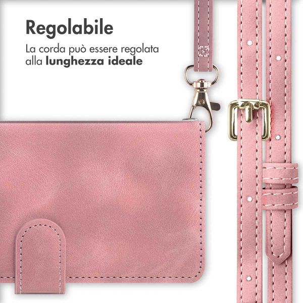 imoshion Cover a libro con Cordino Apple iPhone 12 (Pro) - Rosa