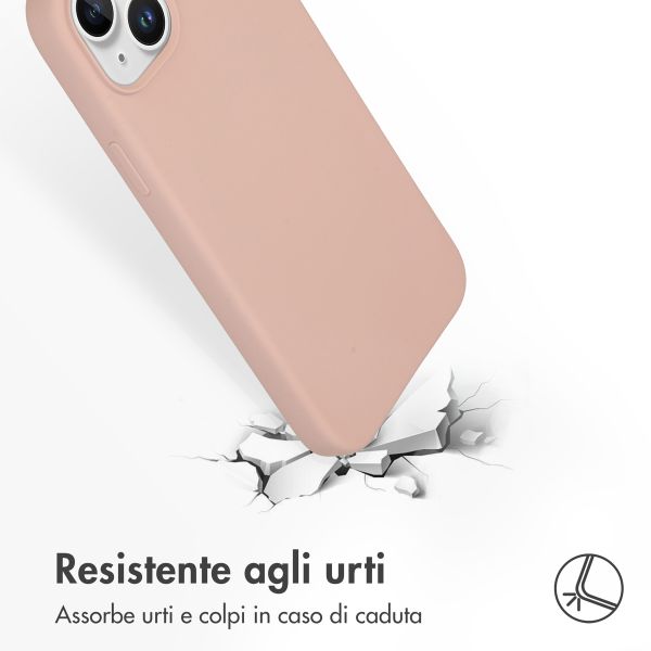 Accezz Cover in silicone liquido con MagSafe Apple iPhone 15 Plus - Rosa