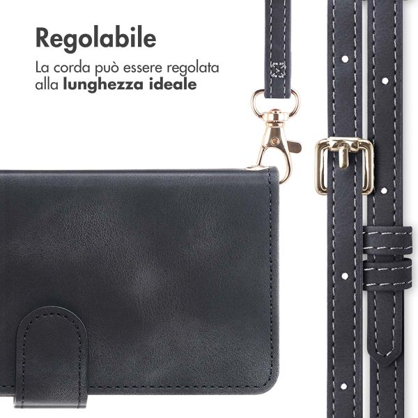 imoshion Cover a libro con Cordino Apple iPhone 16 - Nero
