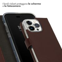 Selencia Cover a libro in vera pelle Apple iPhone 14 Pro - Marrone