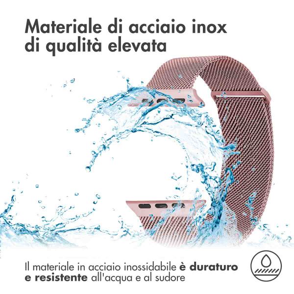 imoshion Cinturino milanese magnetico Apple Watch | 44/45/46/49 mm - Taglia M - Rosa