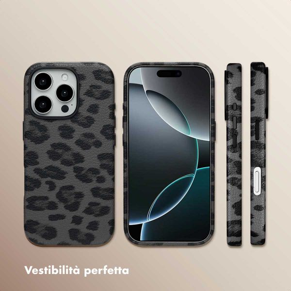 Selencia Cover Sabi Stampa pantera con MagSafe Apple iPhone 16 Pro - Midnight Black