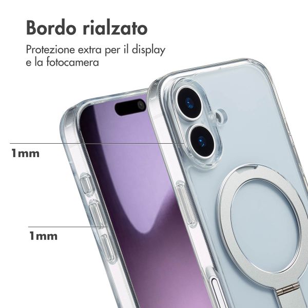 Accezz Cover con anello e supporto con MagSafe Apple iPhone 17 - Trasparente