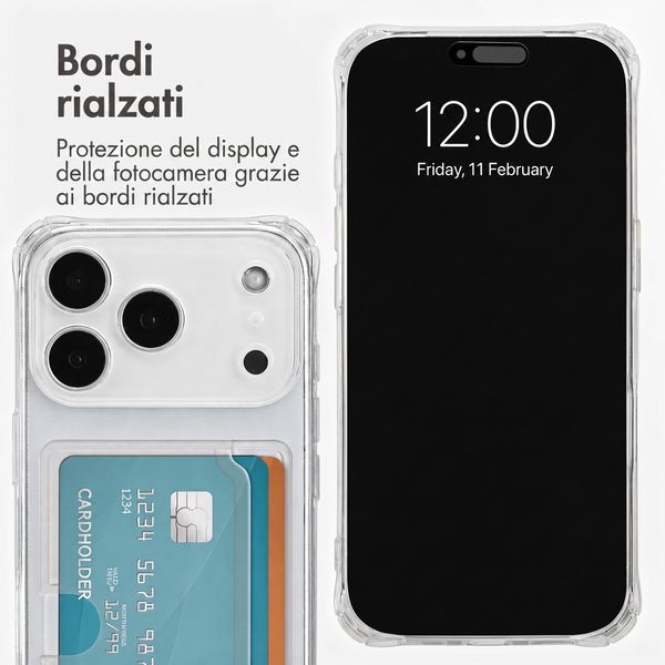 imoshion Cover Posteriore Morbida con Porta Carte Apple iPhone 18 Pro / 17 Pro - Trasparente