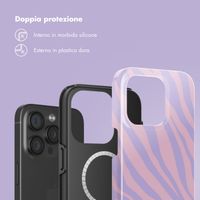 Selencia Cover posteriore Vivid con MagSafe Apple iPhone 15 Pro - Zebra Light Pink Lilac