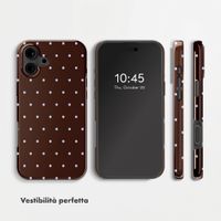 Selencia Cover Posteriore Vivid Apple iPhone 16 - Happy Dots Chocolate