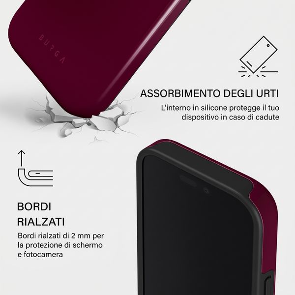 Burga Cover Posteriore Resistente con MagSafe Apple iPhone 16 Pro - Dark Cherry