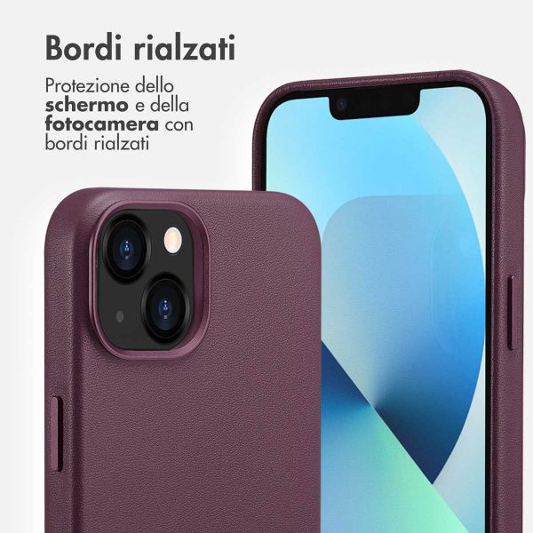 Accezz Cover in Pelle con MagSafe Apple iPhone 13 - Heath Purple