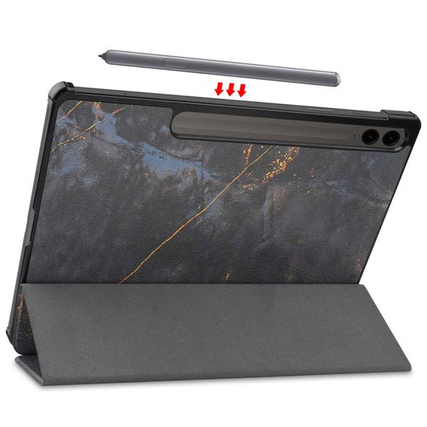 imoshion Cover Trifold Design Samsung Galaxy Tab S10 Plus / Tab S9 FE Plus / Tab S9 Plus - Black Marble