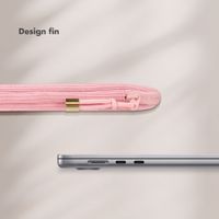 Selencia Cover per laptop in velluto a coste 13-14 pollici - Sleeve per laptop - Soft Blush