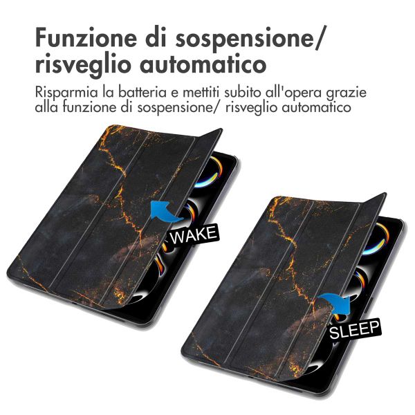 imoshion Cover Trifold Design Apple iPad Pro 11 (2025) M5 / (2024) M4 - Black Marble