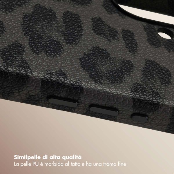 Selencia Cover Sabi Stampa pantera con MagSafe Apple iPhone 16 - Midnight Black