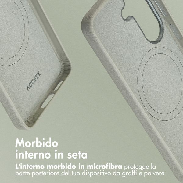Accezz Cover in Pelle con MagSafe Samsung Galaxy S26 - Light Grey