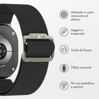 imoshion Cinturino in nylon elastico Samsung Galaxy Watch 9 (40/44mm) / Watch 8 (40/44mm) / Classic (46mm) - Nero